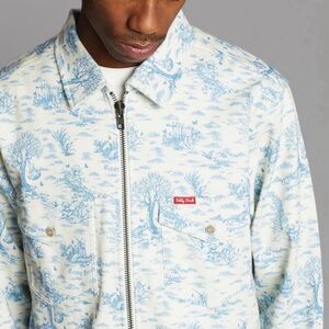 Teddy Fresh Men's Blue Patterned Shirt Jacket